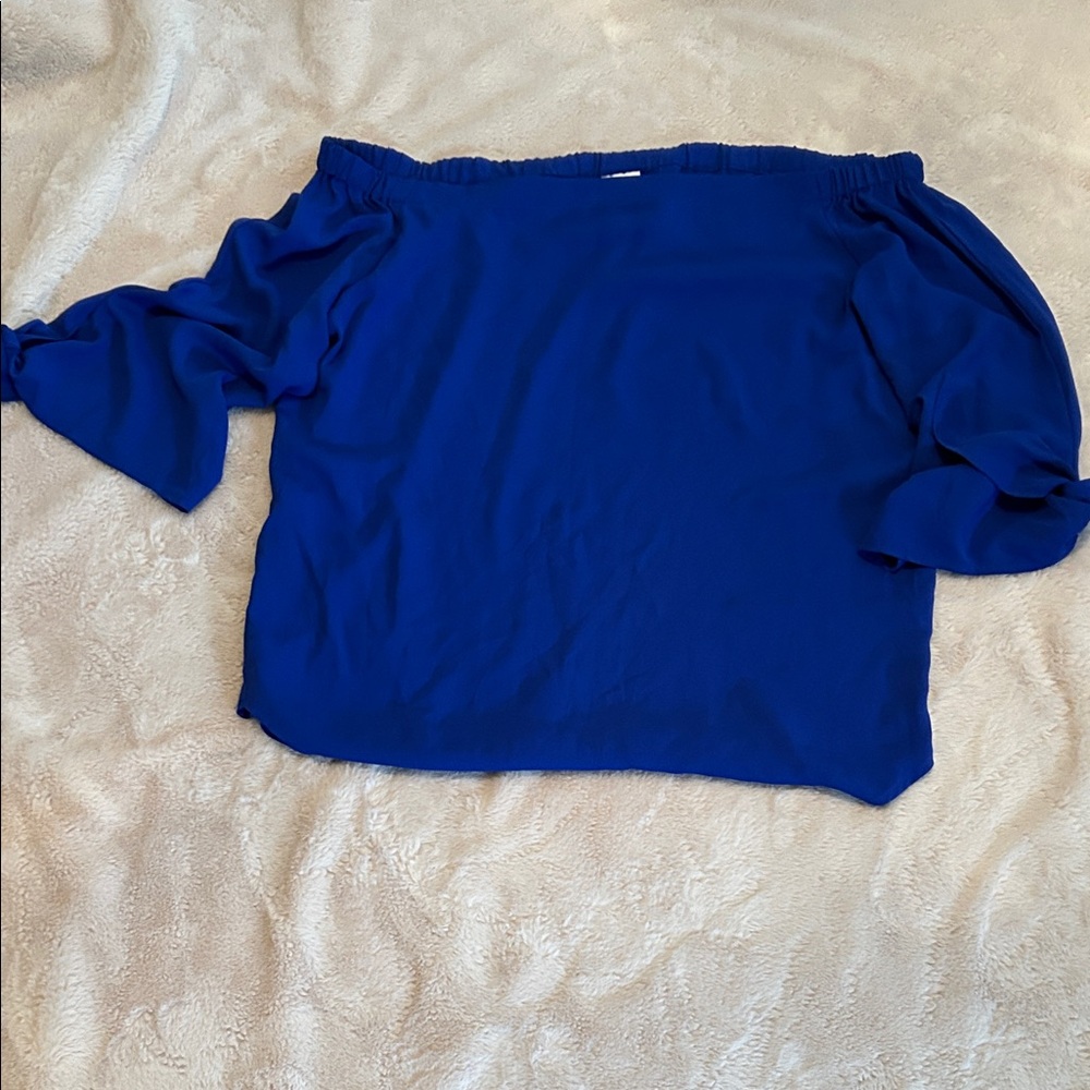 Chico's Royal Blue Off-Shoulder Blouse